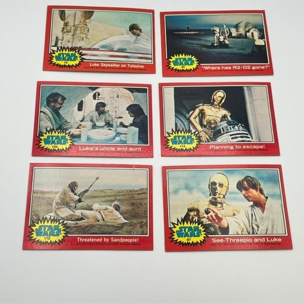 Vintage 1977 Topps Star Wars Series 2 Trading Card Lot 67 74 80 104 112